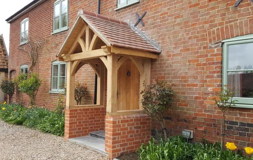 Recent Oak Porch | With knee bracers and a shaped oak gable